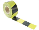 Faithfull Barrier Tape Black Yellow Width 70mm Length 500m FAITAPEBARBY