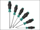 wer031552 Wera Kraftform Comfort Slotted Pozidriv Screwdriver 6 Piece Set
