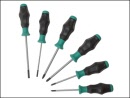 wer031553 Wera Kraftform Comfort Slotted Pozidriv Phillips Screwdriver 6 Piece Set