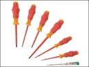 wer031575 Wera Kraftform Comfort VDE Slotted Phillips Screwdriver 7 Piece Set