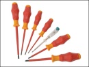 wer031576 Wera Kraftform Comfort VDE Slotted Pozidriv Screwdriver 7 Piece Set