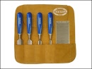 Faithfull Set Of 4 Chisels with Diamond Stone And Leather Roll XMS09CHISEL4 FAIWCSET4D