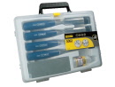 Stanley 5002 Bevel Edge 4 Piece Chisel Set With Stone And Oil STA016130