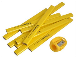 C H Hanson Carpenters Pencils Pack of 10 with Versasharp Sharpener CHH00213 XMS15PENCILS